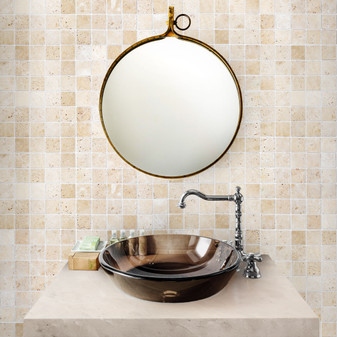 Ivory Premium Travertine 2″ X 2″ Square Tumbled