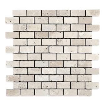 Ivory Premium Travertine Brick 1″ X 2″
Tumbled