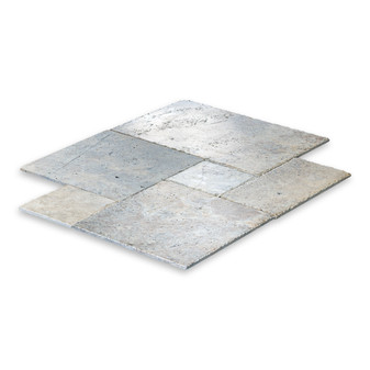 Silver Premium Travertine Versailles Brushed/ Chiseled