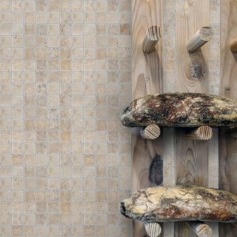 Walnut Travertine 2″ X 2″ Square Tumbled