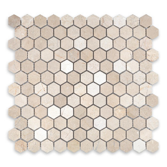 Crema Marfil Marble Hexagon 1″
Honed/ Polished