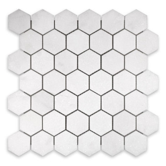 Thassos White Marble Hexagon 2″
Honed/ Polished