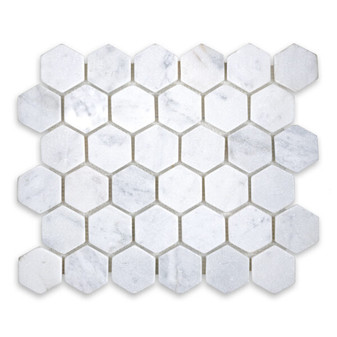White Carrara Marble Hexagon 2″
Tumbled