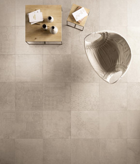 Downtown Ecru Decor 24"x24" Porcelain Tile