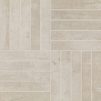 Revive Vanilla Lines Mosaic 12x12 Porcelain Tile