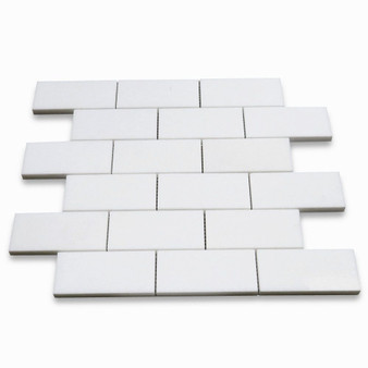 Thassos White Marble 2x4 Grand Brick Subway Mosaic Tile Polished