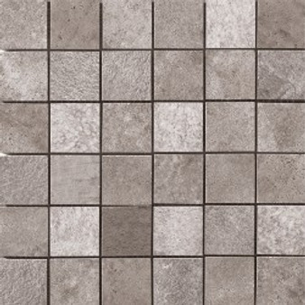 Queen Stone Silver  2"x2" Square Mosaics on 12"x12" Mesh