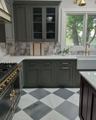 A Timeless Classic Reimagined: Bardiglio Imperiale & Italian Carrara Marble Checkerboard Tiles at Portland Direct Tile & Marble