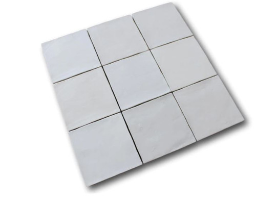 Mestizaje Zellige 5 x 5 Ceramic Tiles - White Matte