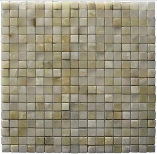 Green Onyx Tumbled 5/8"x5/8" Mosaic Tiles 12"x12" Mesh