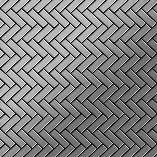 Stainless Steel 1"x2" Herringbone Mosaic MM004
