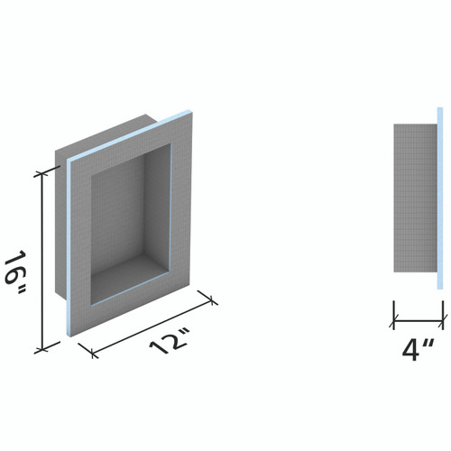 wedi Shower Niche 16" x 12"
16 in. × 12 in. x 4 in. exterior | 12 in. x 8 in. x 3 1/2 in. interior
1 pc
US3000004