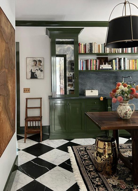 Italian Carrara Honed 18x18 & Nero Marquina Honed 18x18 Checkerboard Marble Tiles