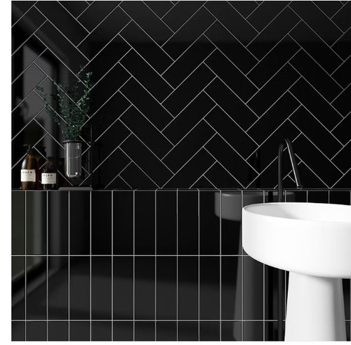 Manhattan Black 4x12 Gloss Porcelain Tile