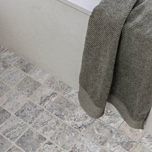 Silver Premium Travertine 4×4 Tumbled Tiles