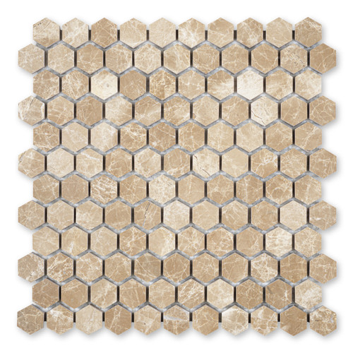 Emperador Light Marble Hexagon 1″
Polished