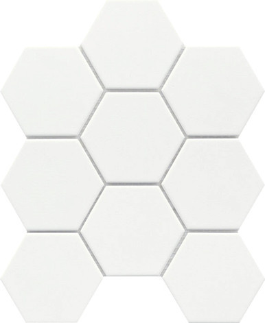 E - SOURCE - PURE WHITE 3" HEX UNGLAZED