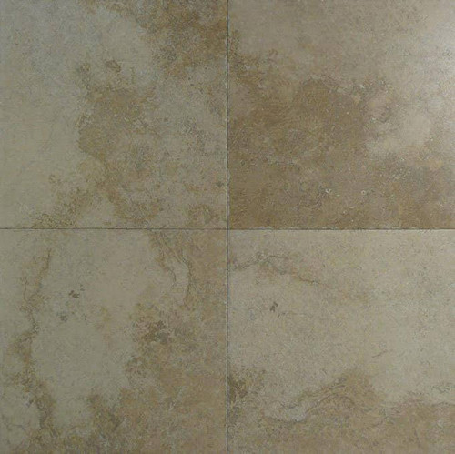 Portland Direct Tile & Marble Roma Imperiale Domus Aurea 12\"x12\" ceramic tiles, beige marble pattern, set of four tiles, small cracks at the grout lines, last price $3.99 per square foot, 275 square feet left.
