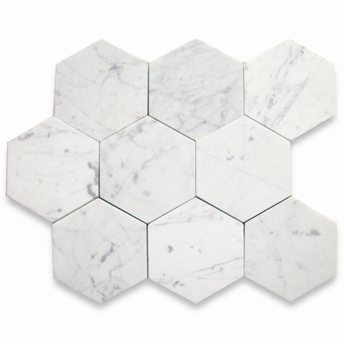 Carrara Honed 6" Honed Hexagon Tiles
