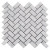 Carrara White Italian Marble 1” x 2” Herringbone Mosaic Tile Polished