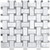 Carrara White Marble 1x2 Basketweave Mosaic Tile w/Bardiglio Gray Dots Honed