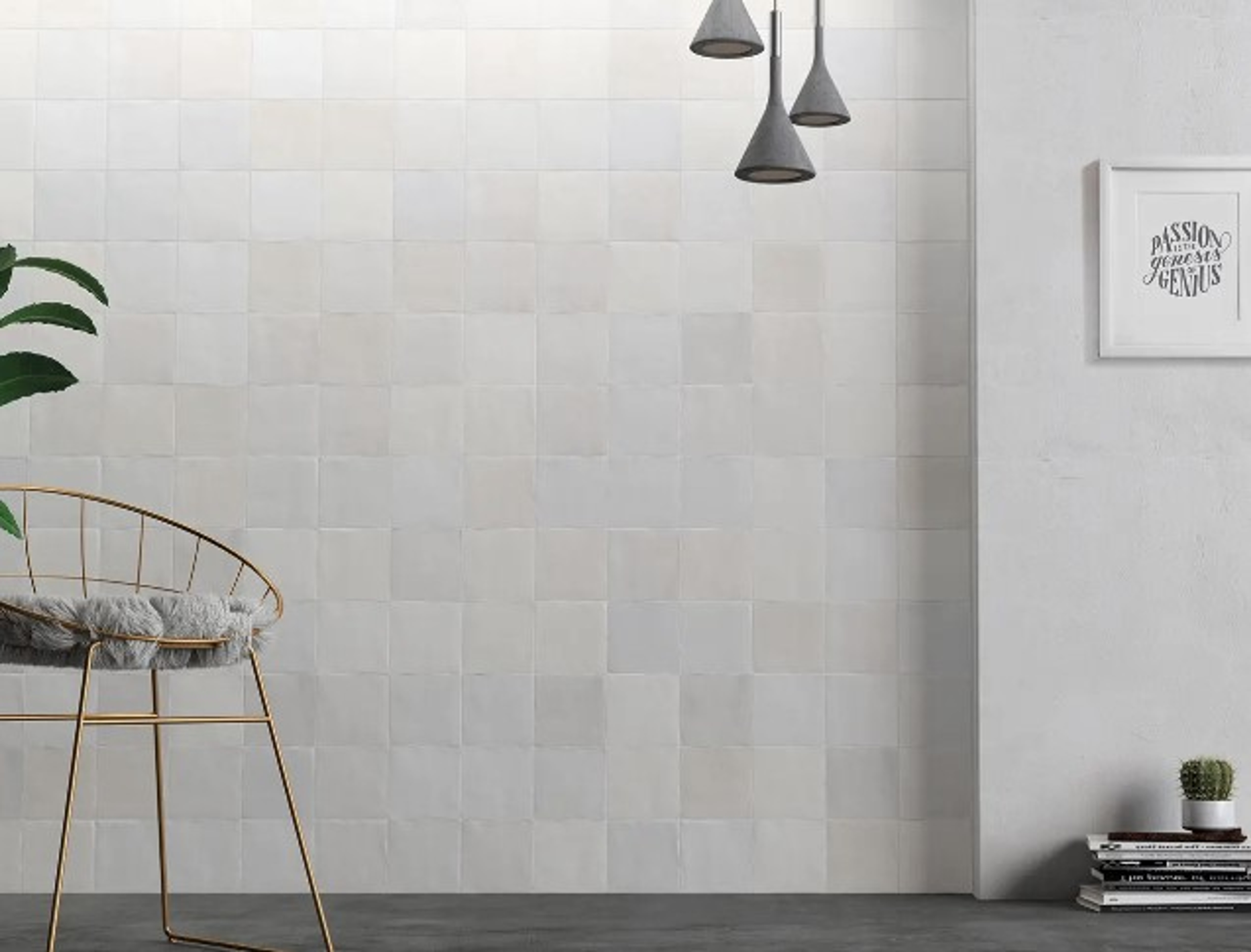 Mestizaje Zellige 5 x 5 Ceramic Tiles - White Gloss