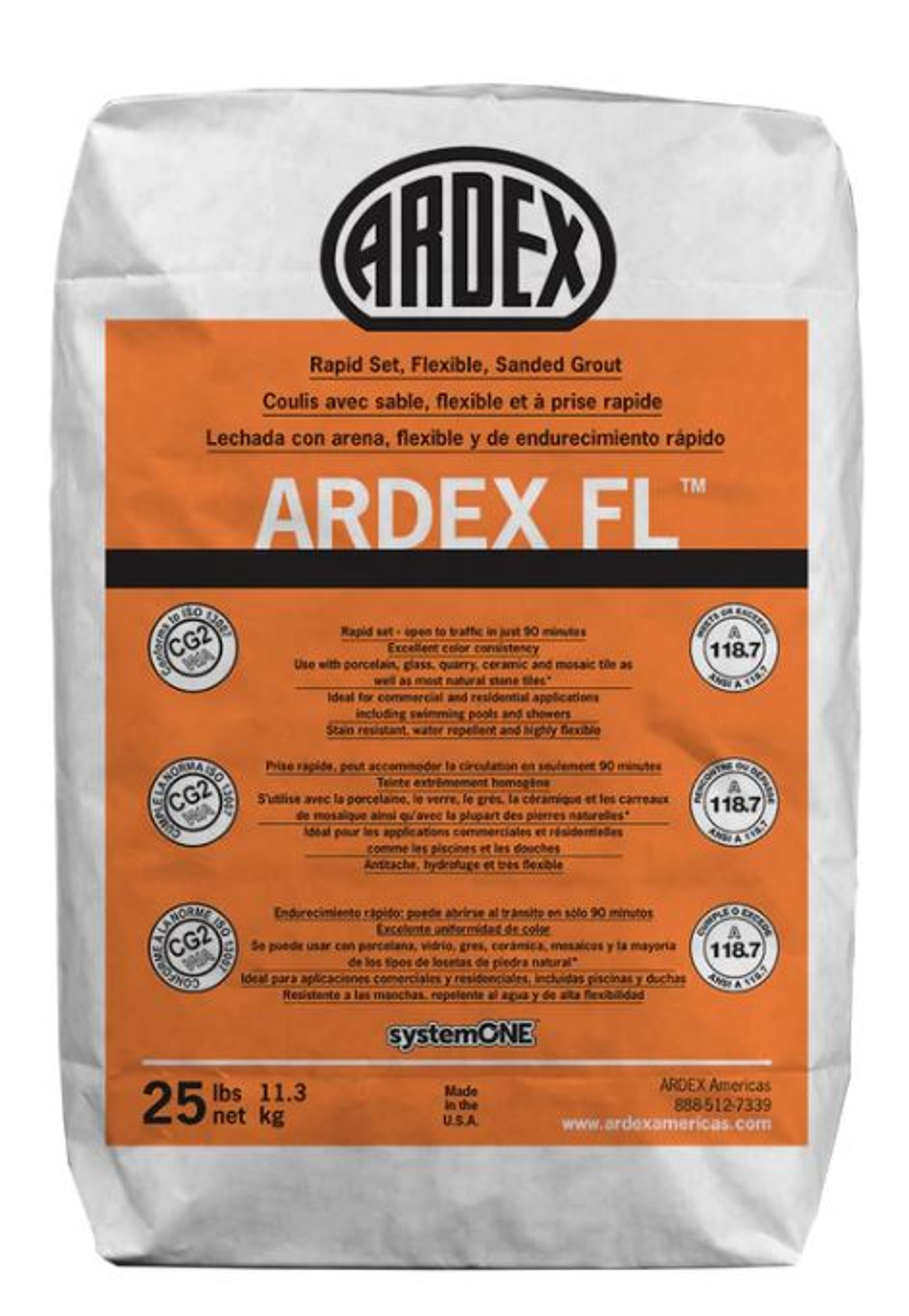 ARDEX FL Winter White #5 Rapid Set, Flexible, Sanded Grout 25lb