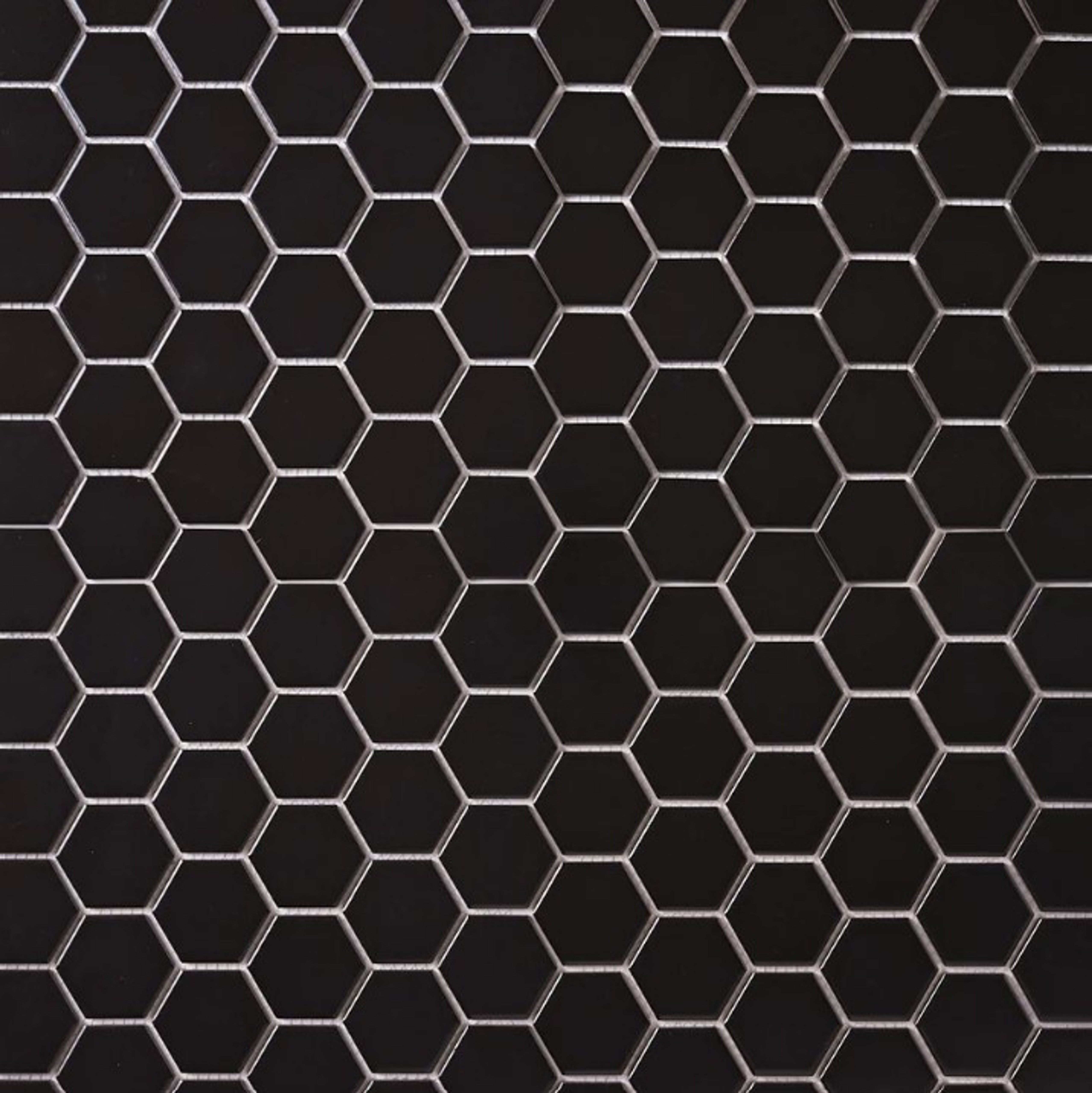 Alameda Black Matte 2" Hexagon Mosaic 12"x12"