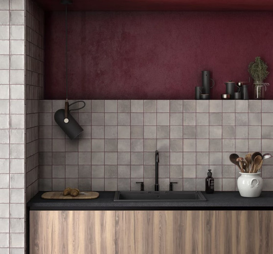 Argile 4"x4" Porcelain Tile -Concrete Tile