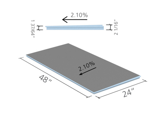 wedi Shower Extension 24" x 48"
24" x 48" - sloped 1/4 in./ft. (sloped 2.10%)
1 piece
073783528