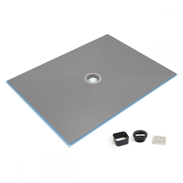 Wedi Fundo Ligno Curbless Shower Pan (Base) with Center Drain - 48" x 48" x 3/4" 073732015