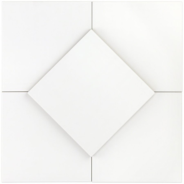 Patchwork B&W White 8x8 Matte Finish Porcelain Tile