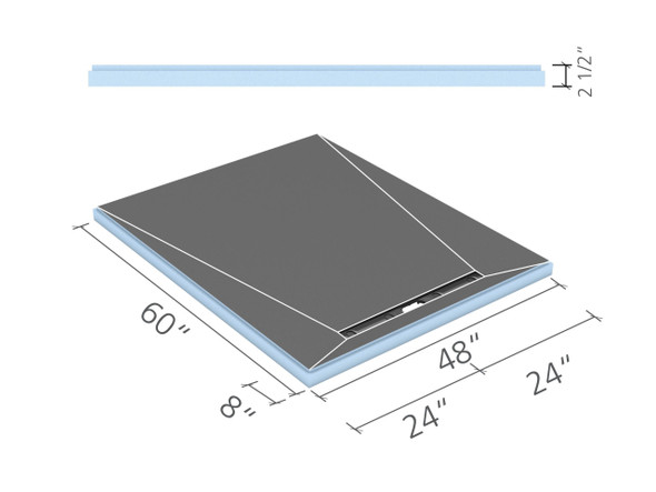 wedi Fundo Linear Shower Base 48 in. x 60 in. 27 1/2 inch 1 pc US9310002