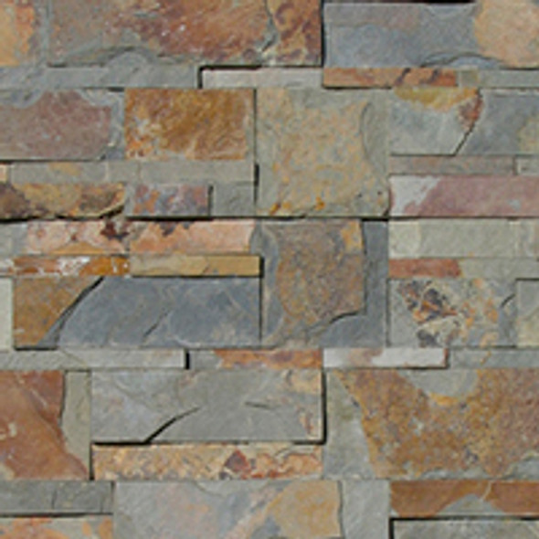 Keystone Rust Multi Ledgerstone Panels and Caps, Outside Corners Available,6"x8" Trim Available