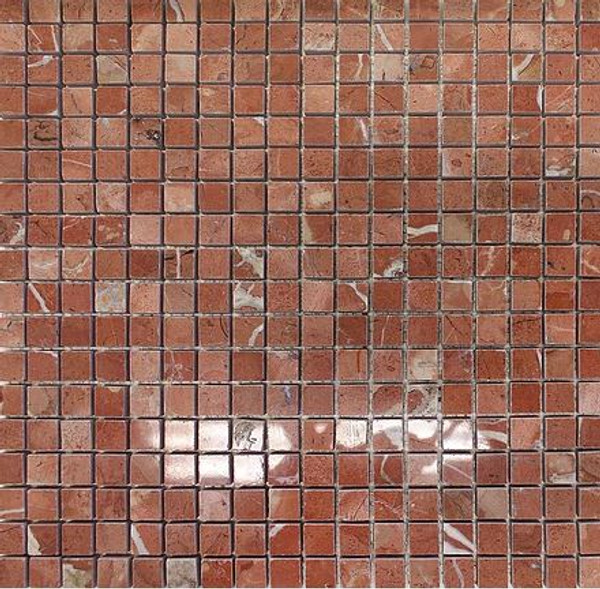 Rosso Verona Polished 5/8x5/8 Marble Mosaic