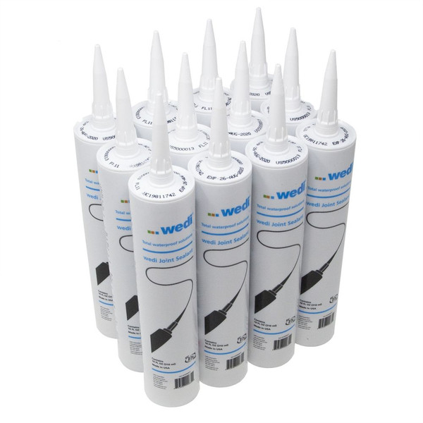 Wedi Joint Sealant - 10.5 oz Caulking Tube US5000013

Wedi Joint Sealant is a zero V.O.C modified polyurethane that chemically reacts with moisture to deliver strong, flexible, and tenacious bonds to a variety of surfaces. The product forms watertight, weather-resistant seals on joints and seams. Its flexibility allows for the dissipation of stress caused by shock, vibration, or thermal movement. It is of high viscosity and exhibits excellent non-sag properties.  In a Wedi shower installation, do not substitute other caulks or sealants for Wedi Joint Sealant.  It is a proprietary product specially formulated to perform over the lifetime of the installation.

Wedi Sealant Properties

Skin Time: 30 minutes @78°F/50% RH
Tensile Strength: 290 psi
Lag Shear: 300 psi
UV Resistance/Color Stability: Excellent
Wedi Sealant is avalaible in:

US5000013 10.5 oz Caulking Tube (Wedi Sealant)
US5000010 20 oz. Sausage Tube (Wedi Sealant)