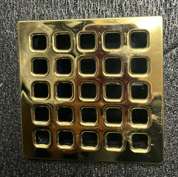 USG Durock Shower System- Pro Series Grate- 4” Professional Grate Polished Gold