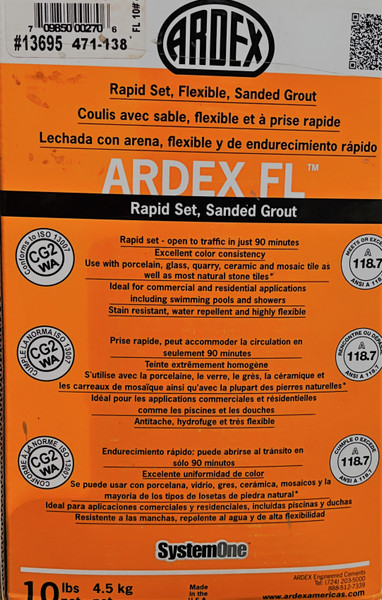 ARDEX FL Winter White #5 Rapid Set, Flexible, Sanded Grout 10 lb