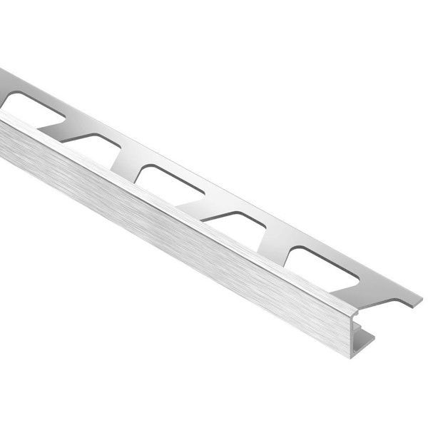 Schluter JOLLY Anodized Aluminum Tile Edging Trim - 1/2" Brushed Chrome Anodized (ACGB)