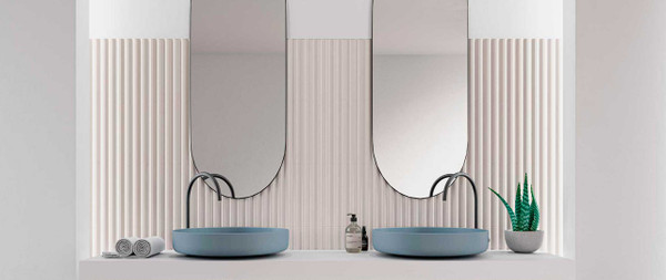 Stripes Dove Matte 3x12 Ceramic Wall Tile