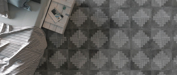 Mestizaje Chateau Graphite Lines 7x7 Porcelain Tiles