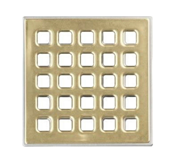 USG Durock Shower System- Pro Series Grate- 5" Professional Grate Polished Gold