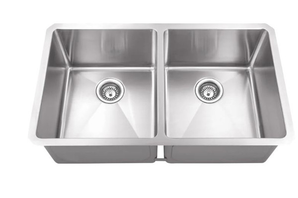 32" Undermount Double Basin Stainless Steel Kitchen Sink Model:HMS250