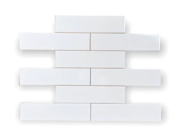 Ice White Gloss 2"x8" Ceramic Wall Tiles