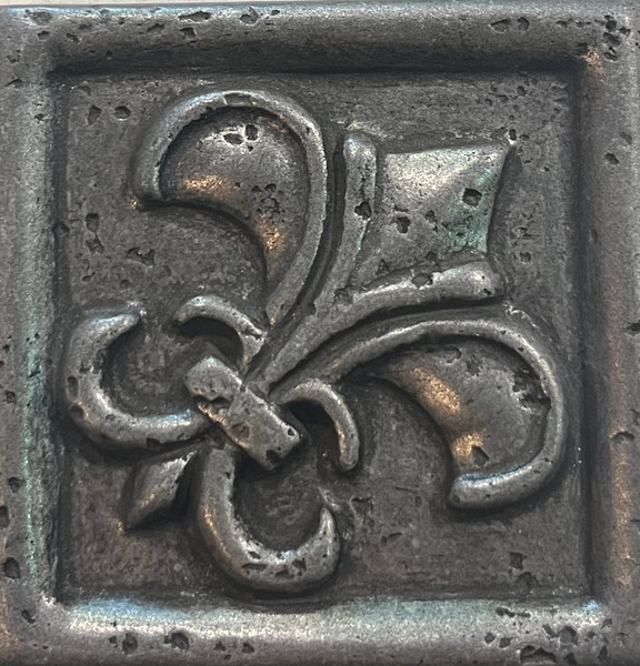 Faces of Nature Pewter Cast 3"x3" FLEUR-DE-LIS Tile