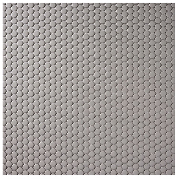 Alameda Gray Matte 12×12 Penny Round Mosaic