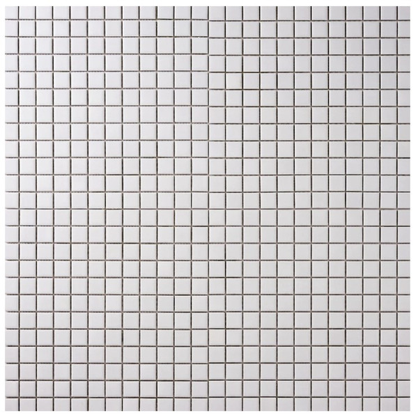 Alameda White Matte 1"x1" Square Mosaics 12x12