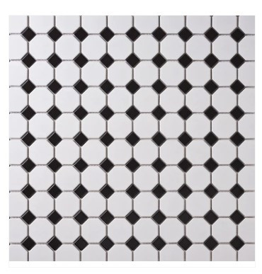 Alameda Octagon With Black Dot Mosaic 12x12