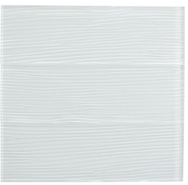 White Wave 4x12 Glass Tile