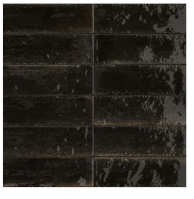 Clay Collection Black 2 3/8"x 9 7/16" Gloss Tiles